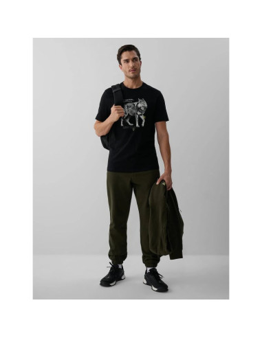 T-shirt regular z nadrukiem męski 4f 4fkaw26ttshm4500-20s