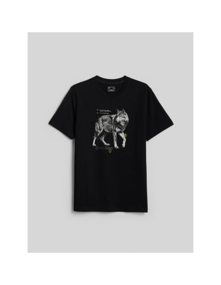 T-shirt regular z nadrukiem męski 4f 4fkaw26ttshm4500-20s