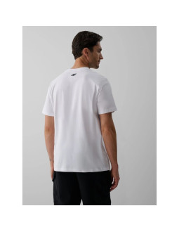 T-shirt regular z nadrukiem męski 4f 4fkaw26ttshm4476-10s 2