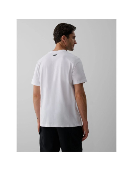 T-shirt regular z nadrukiem męski 4f 4fkaw26ttshm4476-10s
