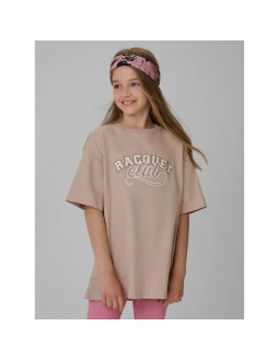 T-shirt oversize z nadrukiem dziewczęcy 4f 4fjraw26ttshf4242-83s
