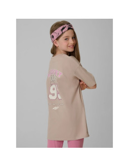 T-shirt oversize z nadrukiem dziewczęcy 4f 4fjraw26ttshf4242-83s 2