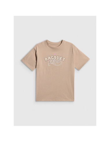 T-shirt oversize z nadrukiem dziewczęcy 4f 4fjraw26ttshf4242-83s