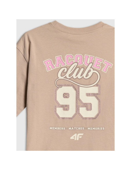 T-shirt oversize z nadrukiem dziewczęcy 4f 4fjraw26ttshf4242-83s