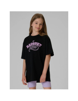 T-shirt oversize z nadrukiem dziewczęcy 4f 4fjraw26ttshf4242-20s