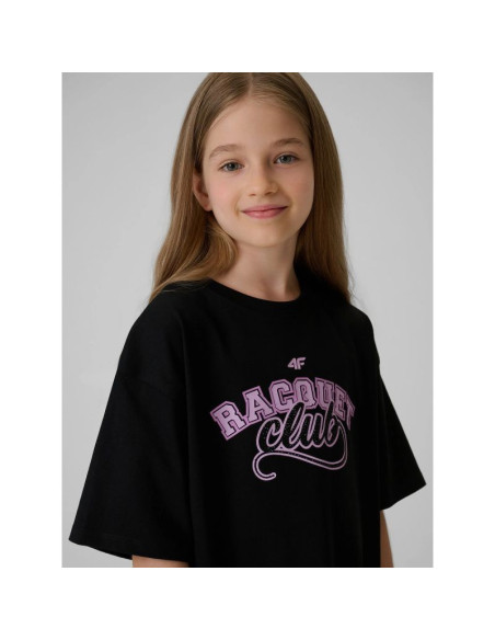 T-shirt oversize z nadrukiem dziewczęcy 4f 4fjraw26ttshf4242-20s