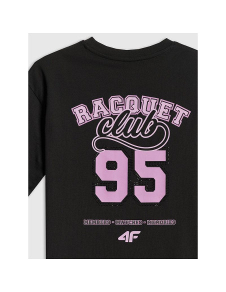 T-shirt oversize z nadrukiem dziewczęcy 4f 4fjraw26ttshf4242-20s