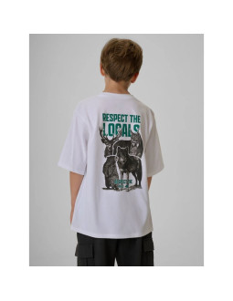 T-shirt regular z nadrukiem chłopięcy 4f 4fjkaw26ttshm4457-10s 2