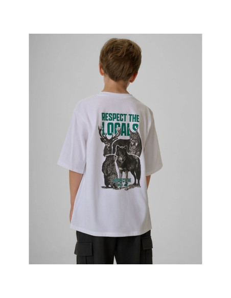 T-shirt regular z nadrukiem chłopięcy 4f 4fjkaw26ttshm4457-10s