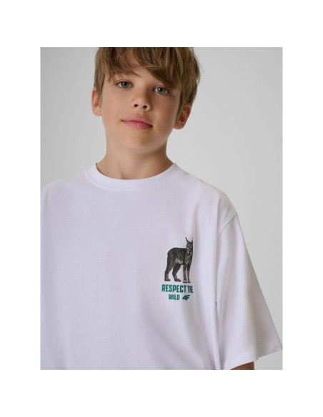 T-shirt regular z nadrukiem chłopięcy 4f 4fjkaw26ttshm4457-10s