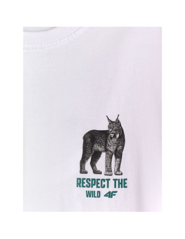 T-shirt regular z nadrukiem chłopięcy 4f 4fjkaw26ttshm4457-10s