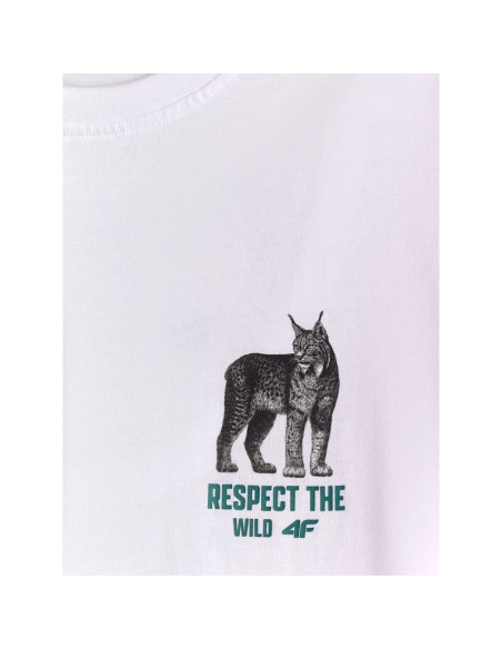 T-shirt regular z nadrukiem chłopięcy 4f 4fjkaw26ttshm4457-10s