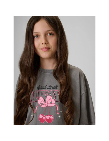 T-shirt boxy z nadrukiem dziewczęcy 4f 4fjraw26ttshf4239-22s