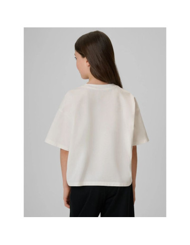 T-shirt boxy z nadrukiem dziewczęcy 4f 4fjraw26ttshf4239-11s