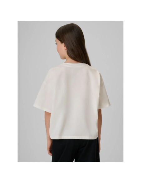 T-shirt boxy z nadrukiem dziewczęcy 4f 4fjraw26ttshf4239-11s