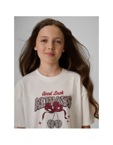 T-shirt boxy z nadrukiem dziewczęcy 4f 4fjraw26ttshf4239-11s