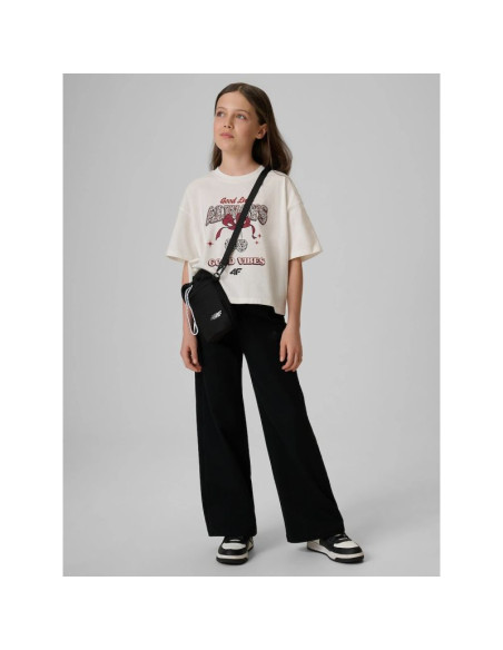 T-shirt boxy z nadrukiem dziewczęcy 4f 4fjraw26ttshf4239-11s