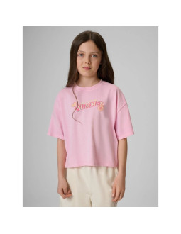 T-shirt boxy z nadrukiem dziewczęcy 4f 4fjraw26ttshf4324-056s