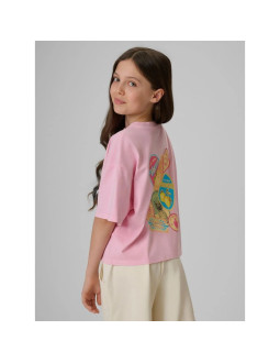 T-shirt boxy z nadrukiem dziewczęcy 4f 4fjraw26ttshf4324-056s 2