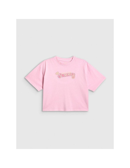 T-shirt boxy z nadrukiem dziewczęcy 4f 4fjraw26ttshf4324-056s