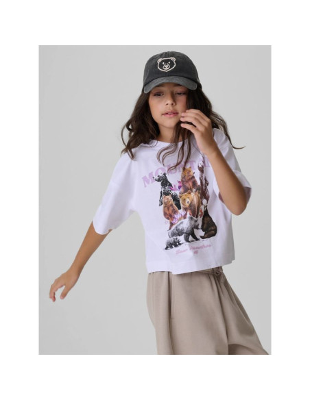 T-shirt boxy z nadrukiem dziewczęcy 4f 4fjkaw26ttshf4426-10s