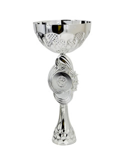 Puchar metalowy srebrny 32,5 cm tryumf