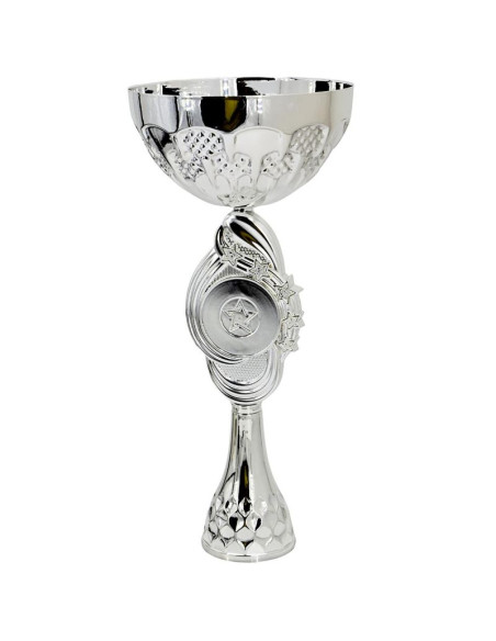 Puchar metalowy srebrny 32,5 cm tryumf