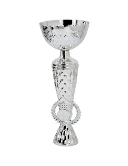 Puchar metalowy srebrny 23,5 cm tryumf