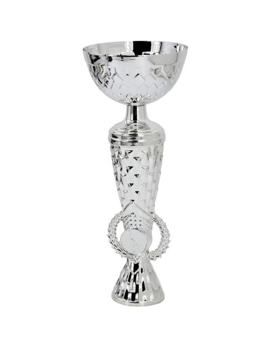 Puchar metalowy srebrny 23,5 cm tryumf
