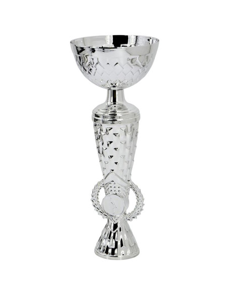 Puchar metalowy srebrny 23,5 cm tryumf