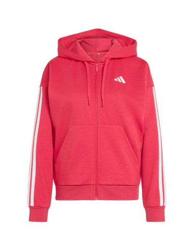 Bluza damska adidas essentials 3-stripes full-zip fleece hoodie różowa kf6272