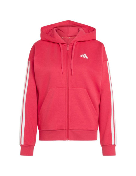 Bluza damska adidas essentials 3-stripes full-zip fleece hoodie różowa kf6272
