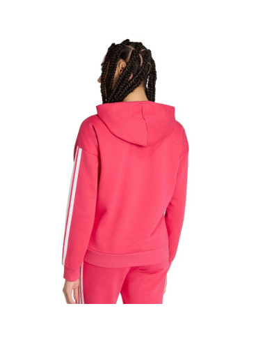 Bluza damska adidas essentials 3-stripes full-zip fleece hoodie różowa kf6272