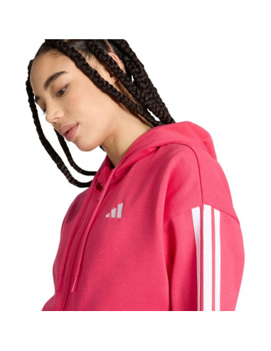 Bluza damska adidas essentials 3-stripes full-zip fleece hoodie różowa kf6272