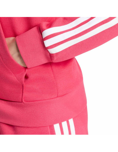 Bluza damska adidas essentials 3-stripes full-zip fleece hoodie różowa kf6272