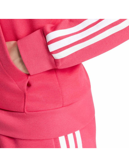 Bluza damska adidas essentials 3-stripes full-zip fleece hoodie różowa kf6272