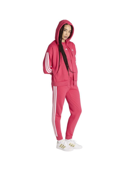 Bluza damska adidas essentials 3-stripes full-zip fleece hoodie różowa kf6272