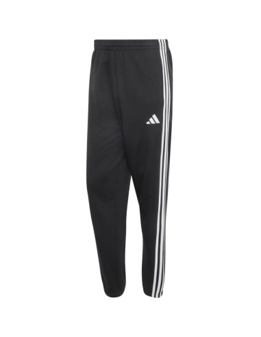 Spodnie męskie adidas essentials 3-stripes fleece tapered cuffed czarne ky6526