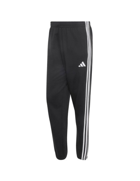 Spodnie męskie adidas essentials 3-stripes fleece tapered cuffed czarne ky6526