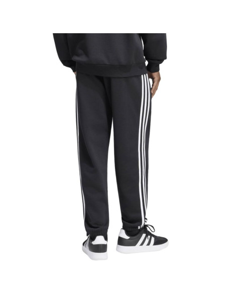 Spodnie męskie adidas essentials 3-stripes fleece tapered cuffed czarne ky6526