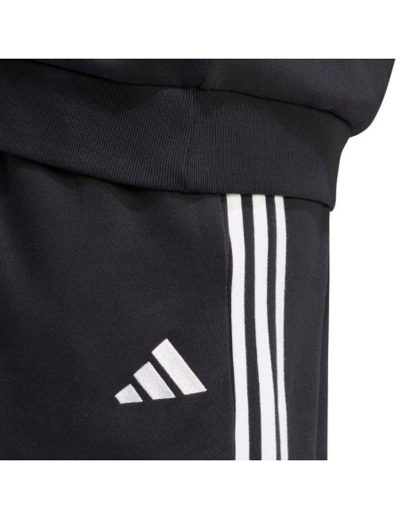 Spodnie męskie adidas essentials 3-stripes fleece tapered cuffed czarne ky6526