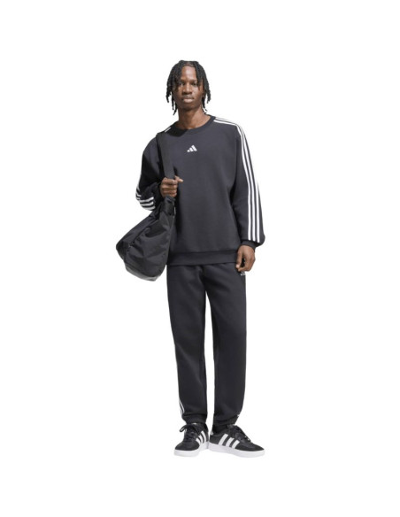Spodnie męskie adidas essentials 3-stripes fleece tapered cuffed czarne ky6526