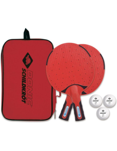 Zestaw do tenisa stołowego outdoor weatherproof 2 rakietki 3 piłeczki donic
