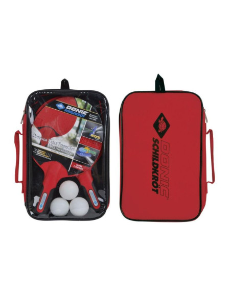 Zestaw do tenisa stołowego outdoor weatherproof 2 rakietki 3 piłeczki donic