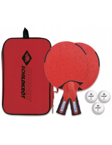 Zestaw do tenisa stołowego outdoor weatherproof 2 rakietki 3 piłeczki donic