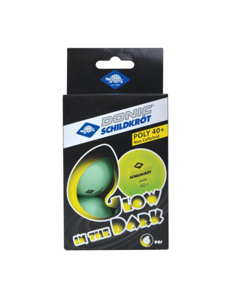 Piłeczki do tenisa stołowego glow in the dark poly 40 6szt donic