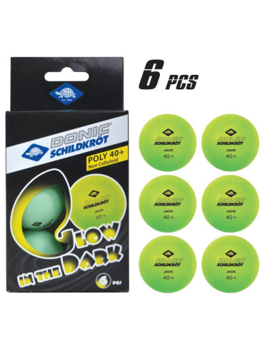 Piłeczki do tenisa stołowego glow in the dark poly 40 6szt donic