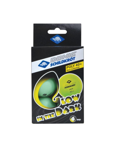 Piłeczki do tenisa stołowego glow in the dark poly 40 6szt donic
